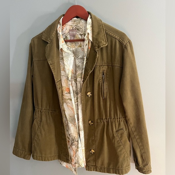 H&M Army Green Utility Jacket L.O.G.G. Women’s EUR 38 US 8 /Med. 100% Cotton - Picture 11 of 11